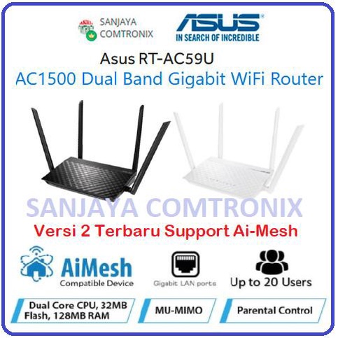 Asus RT-AC59U Dual Band Gigabit Wireless Router AC1500