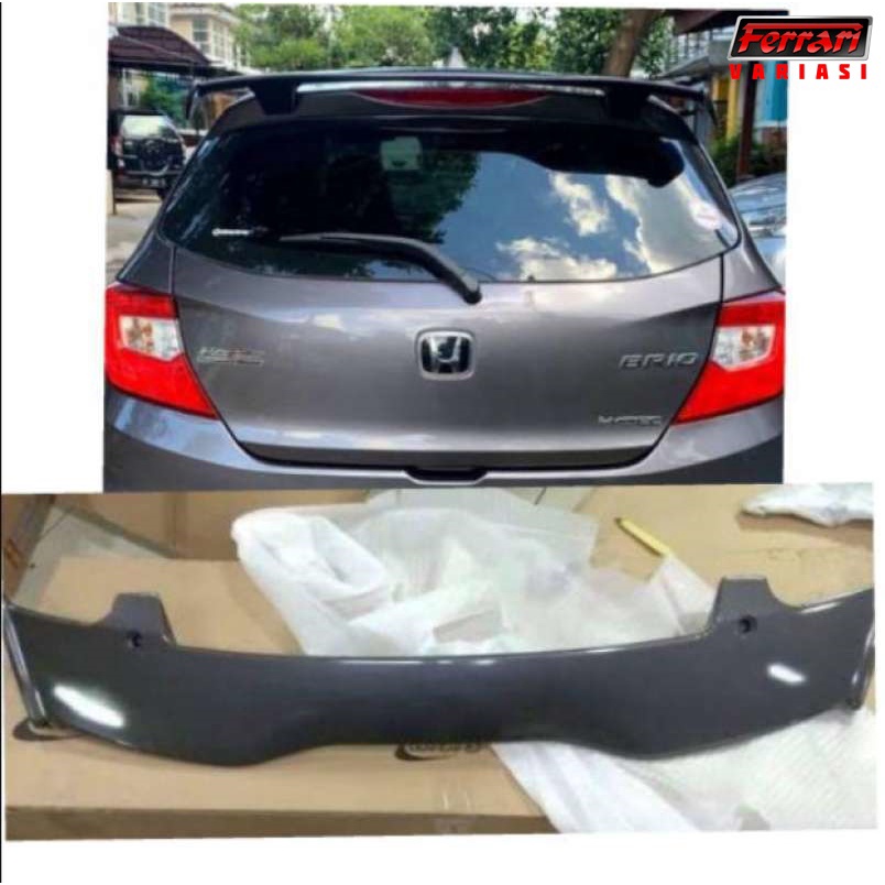 Spoiler Mugen aksesoris mobil Honda brio 2021 ferrari variasi - grey