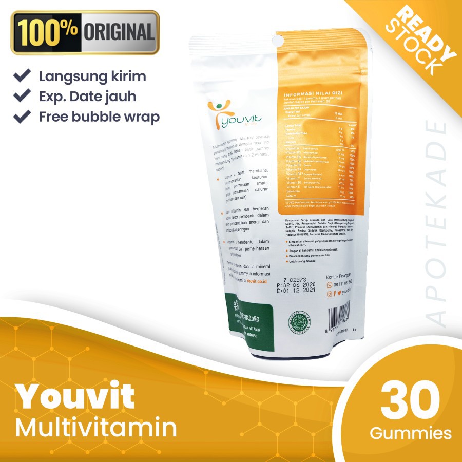 PROMO!!! Multivitamin ouvit dewasa pouch isi 30 gummies