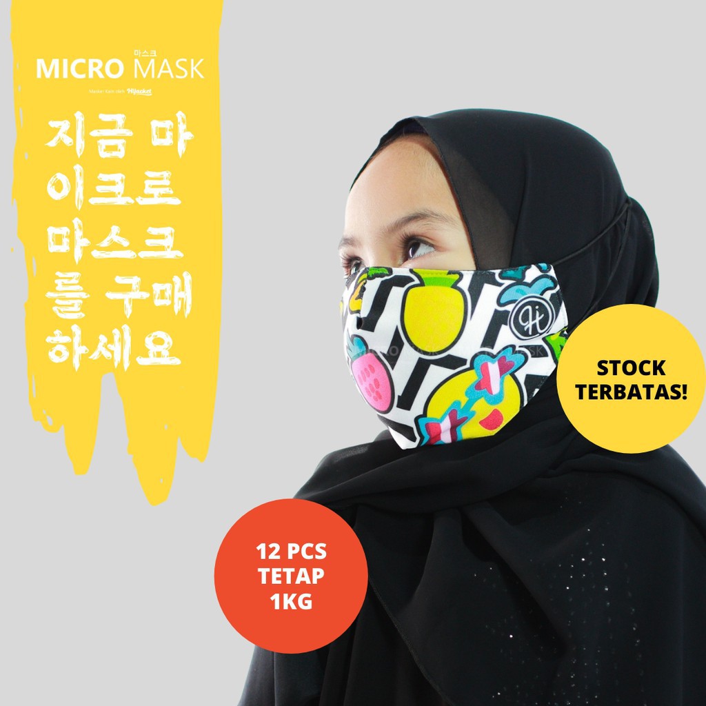 Jaket wanita muslimah hijaber ori MICRO MASK KIDS® ONLY EAT HALAL FOOD Masker kain Masker Masker
