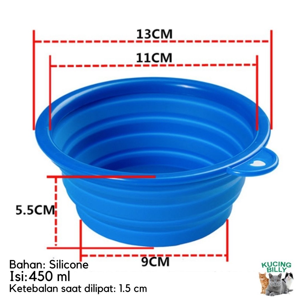 Portable pet travel bowl mangkuk lipat hewan