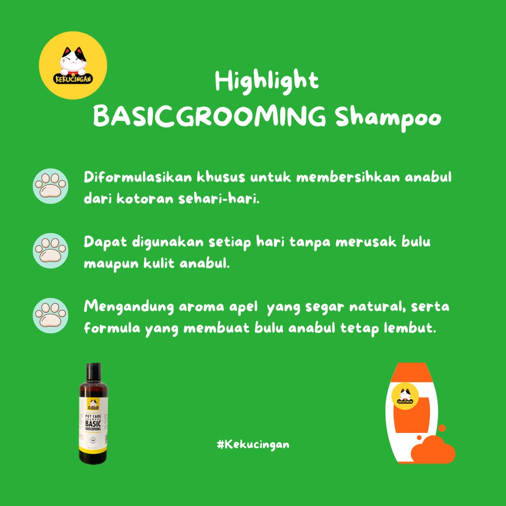 Basic Grooming Shampoo Kucing Anjing Kitten Harian