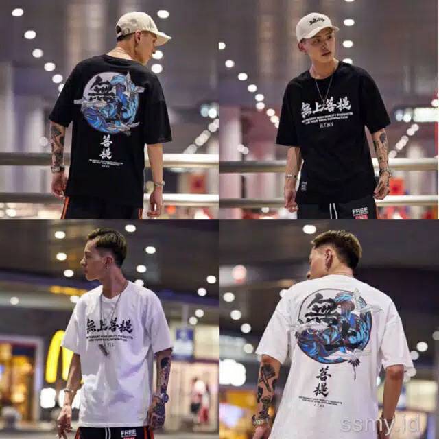 Kaos oblong lengan pendek Supreme Bodhi longgar Kaos Pria style Hip Hop