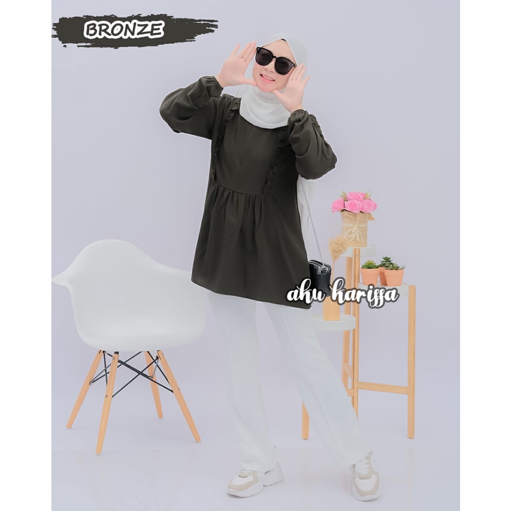 Atasan Laura dan Zahra Tunik Blouse ori aku karissa blus kerja simple design korean look style atasan wanita model terbaru