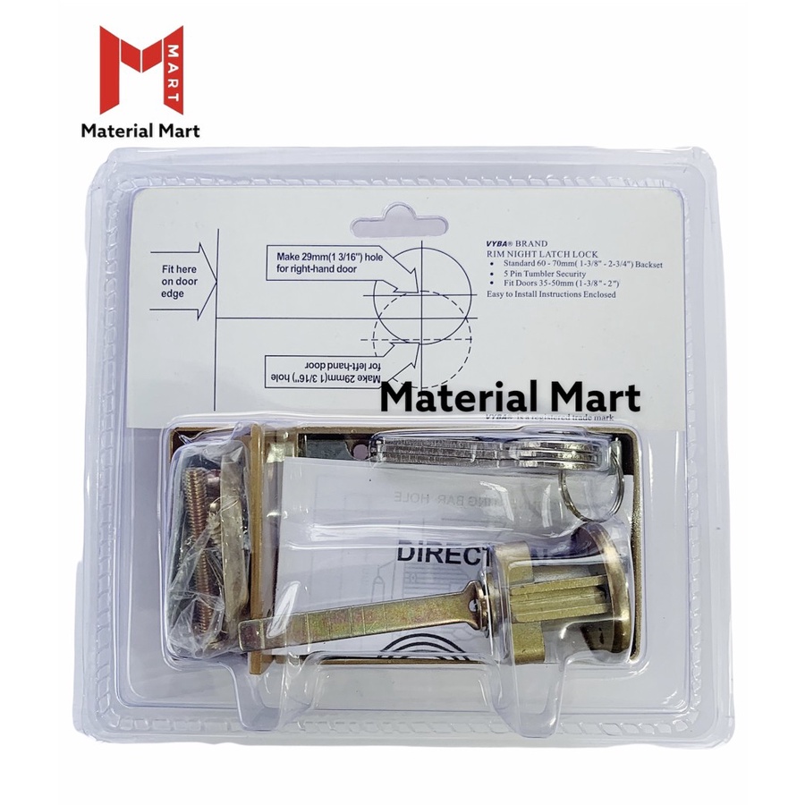 Kunci Pintu Otomatis | Kunci Pintu Pagar Besi | Rim Lock | Kunci Kodok |Material Mart