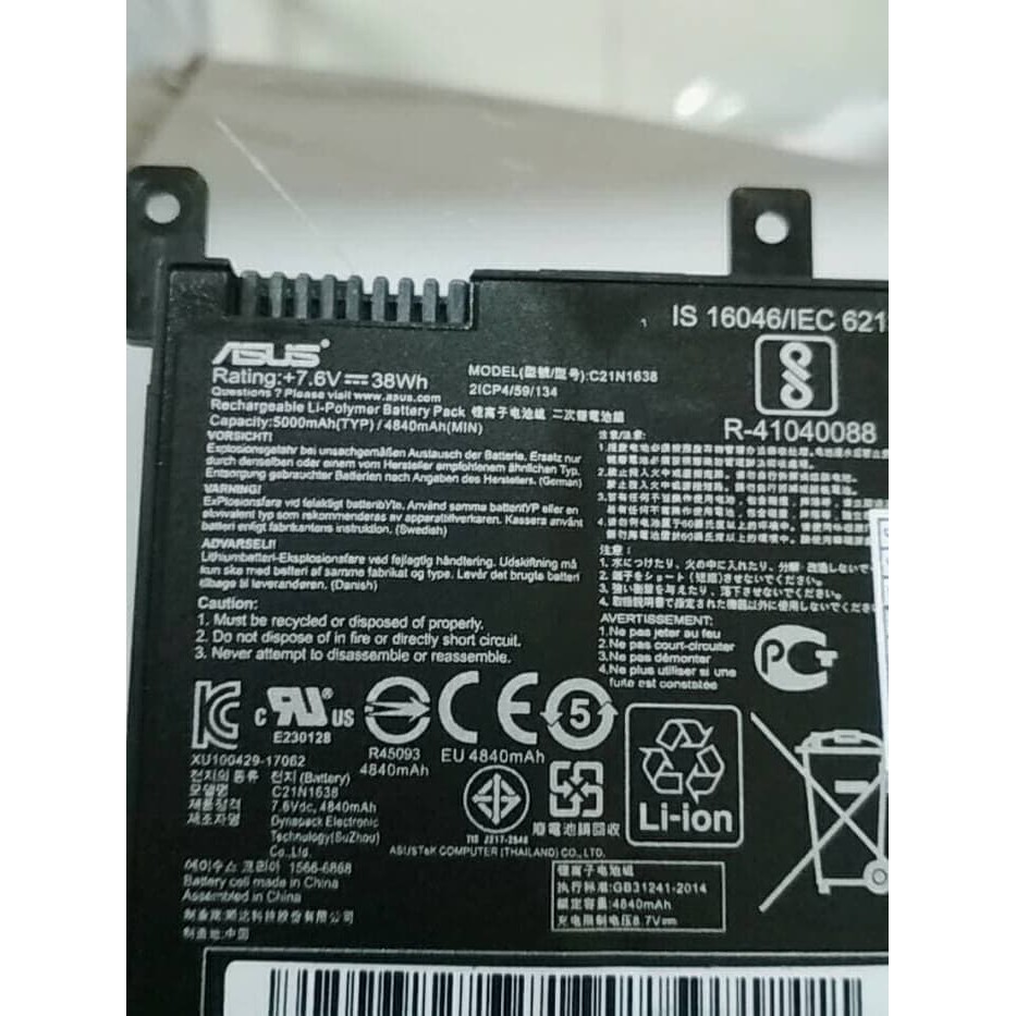 Baterai Original ASUS A442 A442U A442UR X442 F442U A480U C21N1638