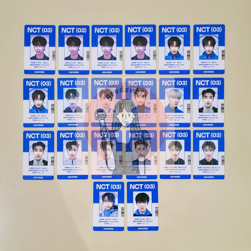 [Ready Stock] ID Card + Photocard Set MD Universe Trading Card (Johnny, Yuta, Kun, Doyoung, Jaehyun,