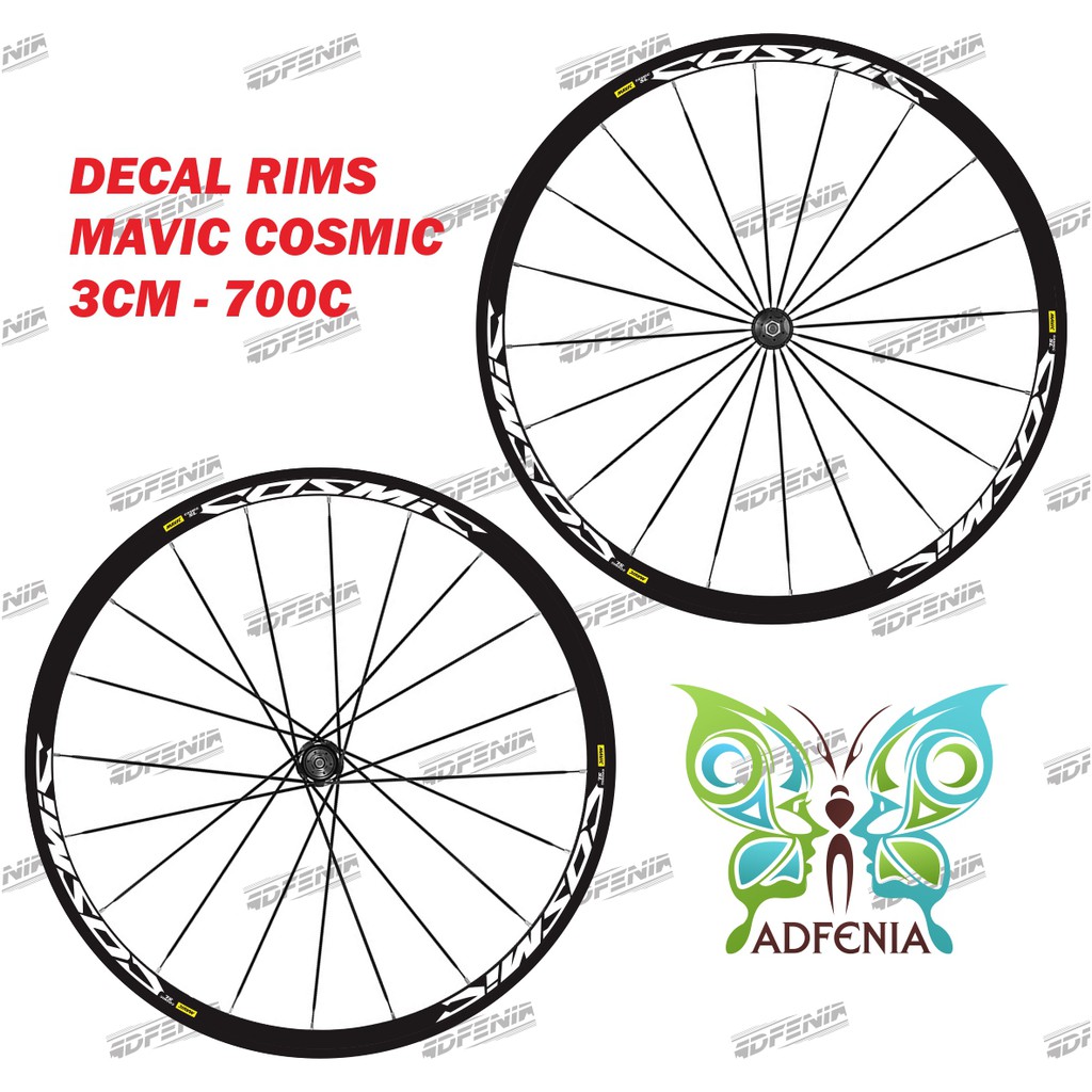 Stiker Mavic Cosmic SL lebar 2 cm Sticker Decal Rims Velg Roadbike Fixedgear 700c