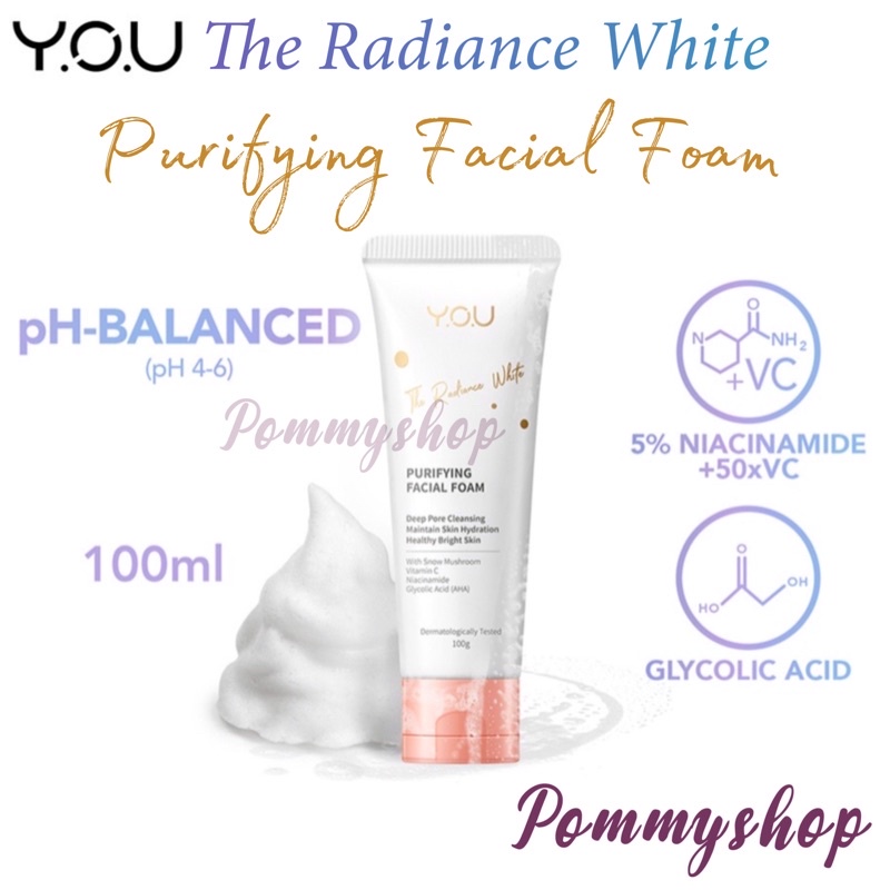 Kosmetik You The Radiance White Purifying Facial Foam / Pembersih Wajah