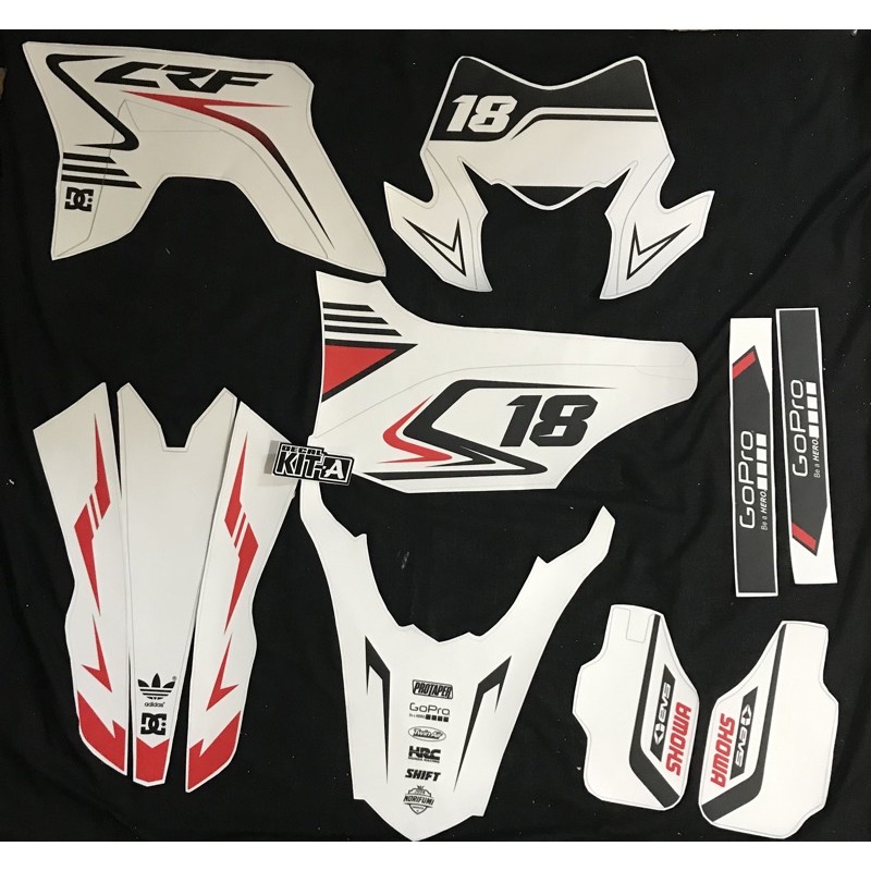 Decal Stiker CRF 150 L Dekal Sticker Striping  Custom Full Body CRF 150 Putih Laminasi Doff Sanblast