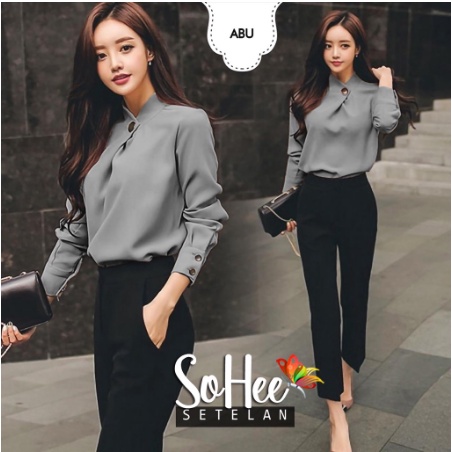 Baju Setelan Wanita Model Korea Terbaru Setelan Jumpsuit Annora Kekinian 2021
