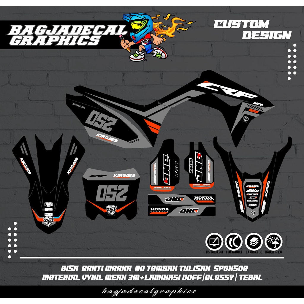 decal crf 150 l full body warna merah keren
