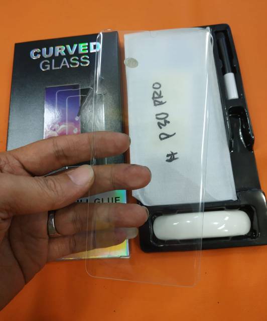 Tempered glass UV huawei P30 pro P30pro ultra violet anti gores kaca bening full layar melengkung