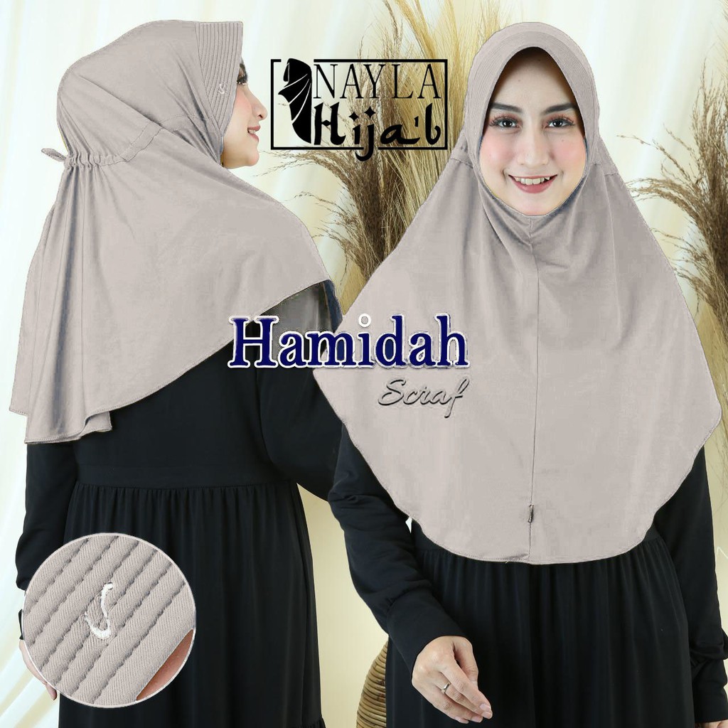 Jilbab Bergo Terbaru Kerudung Instan Serut Hamidah Polos Hijab Instan Serut Hamidah RUMAH HIJA'B-ABU SILVER
