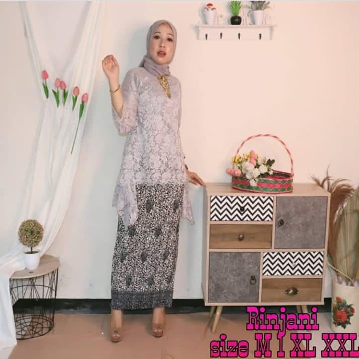 PROMO setelan  kebaya)/ Kebaya Modern rinjani / setelan kebaya brukat/ Kebaya Bianca / Batik Wanita 