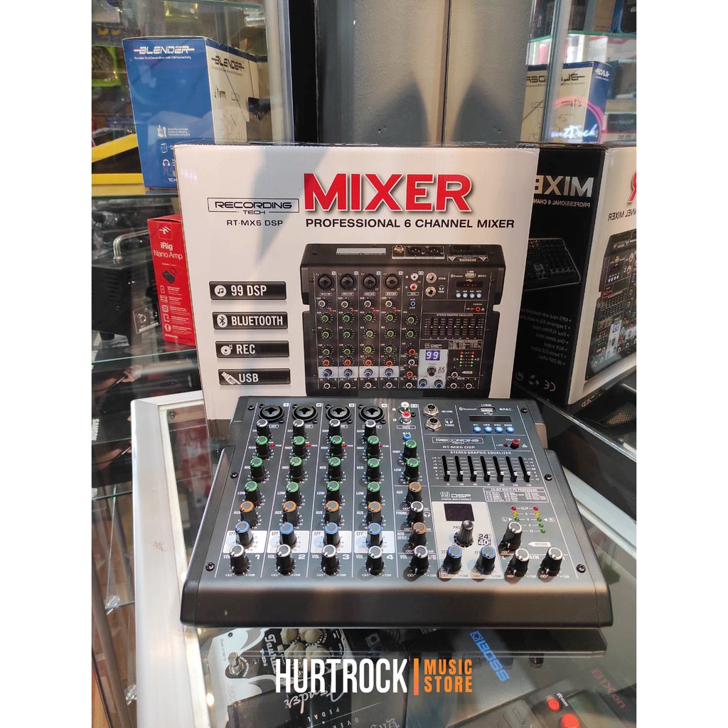 Mixer Professional 6 Channel Recording Tech RT-MX6 DSP