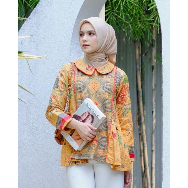 Jelita blus batik wanita kantor modern