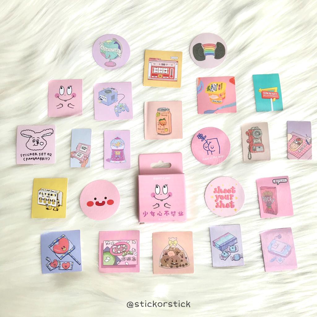 Jual 45 Pcs/Box Pink Cartoon Sticker Box (Sticker Laptop, Journal