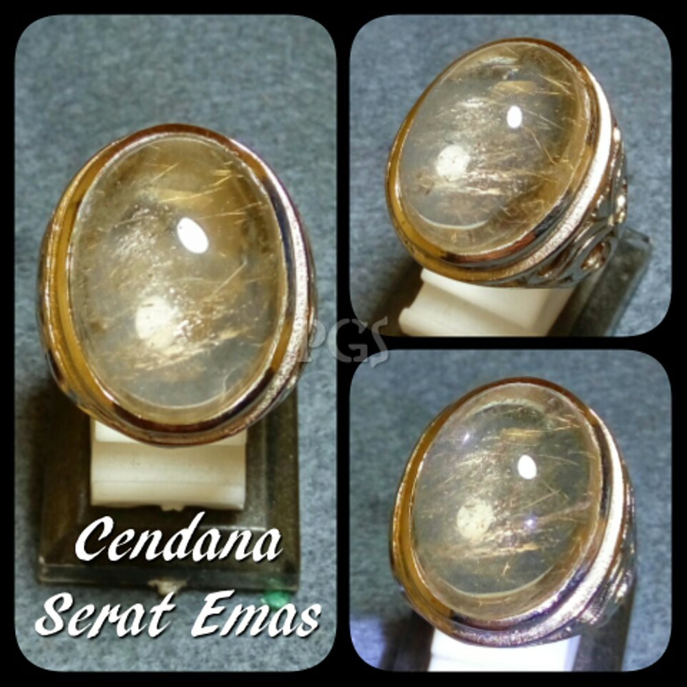 CINCIN BATU AKIK  CENDANA SERAT EMAS SUPER QUALITY ISTIMEWAH SERAT MEMPESONA TEEMURAH