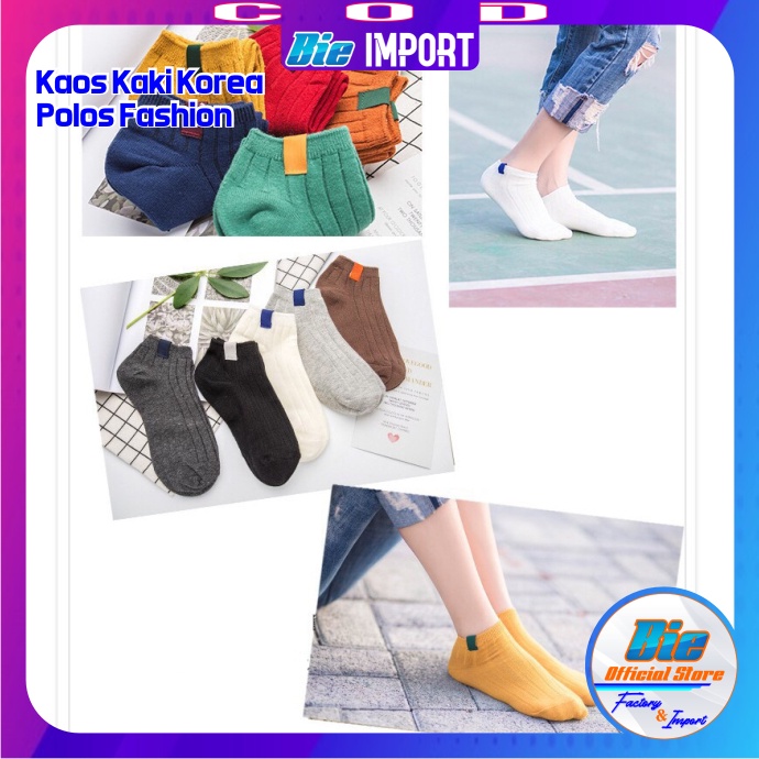 Kaos Kaki Korea Wanita Polos Fashion Impor Best Seller