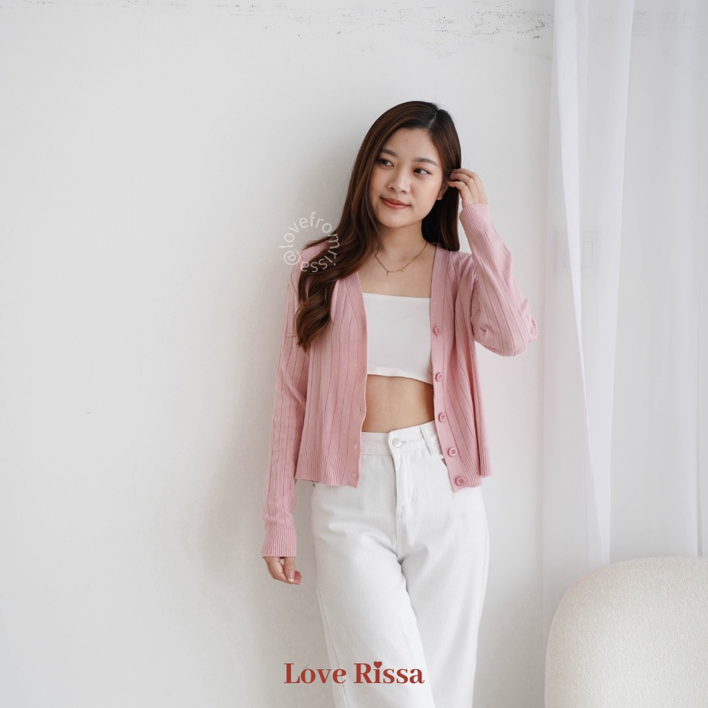 Baju Crop Cardigan Yoona Baju Korea Lengan Panjang Wanita Love Rissa