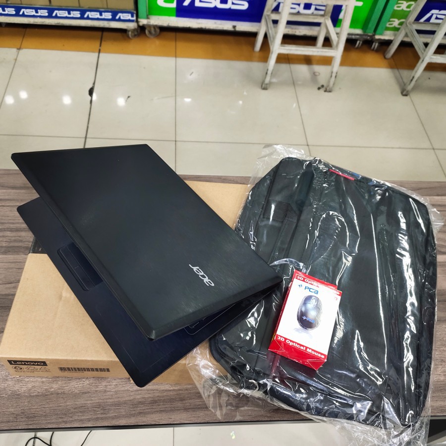 Laptop Acer Model baru 14inc lengkap dengan box Tas mouse charger