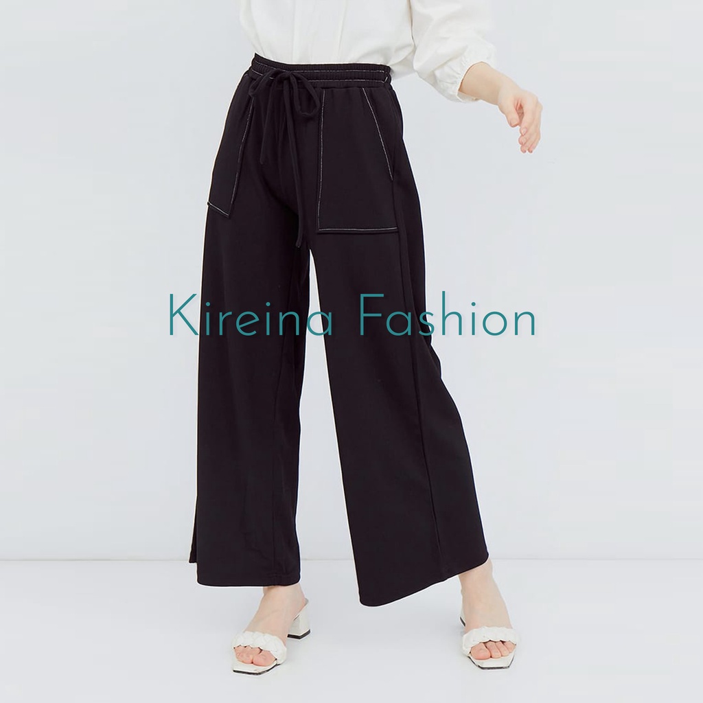 Celana Kulot Wanita Celana Kulot Knit Kulot Highwaist Celana Kantor Kulot | Kireina Fashion