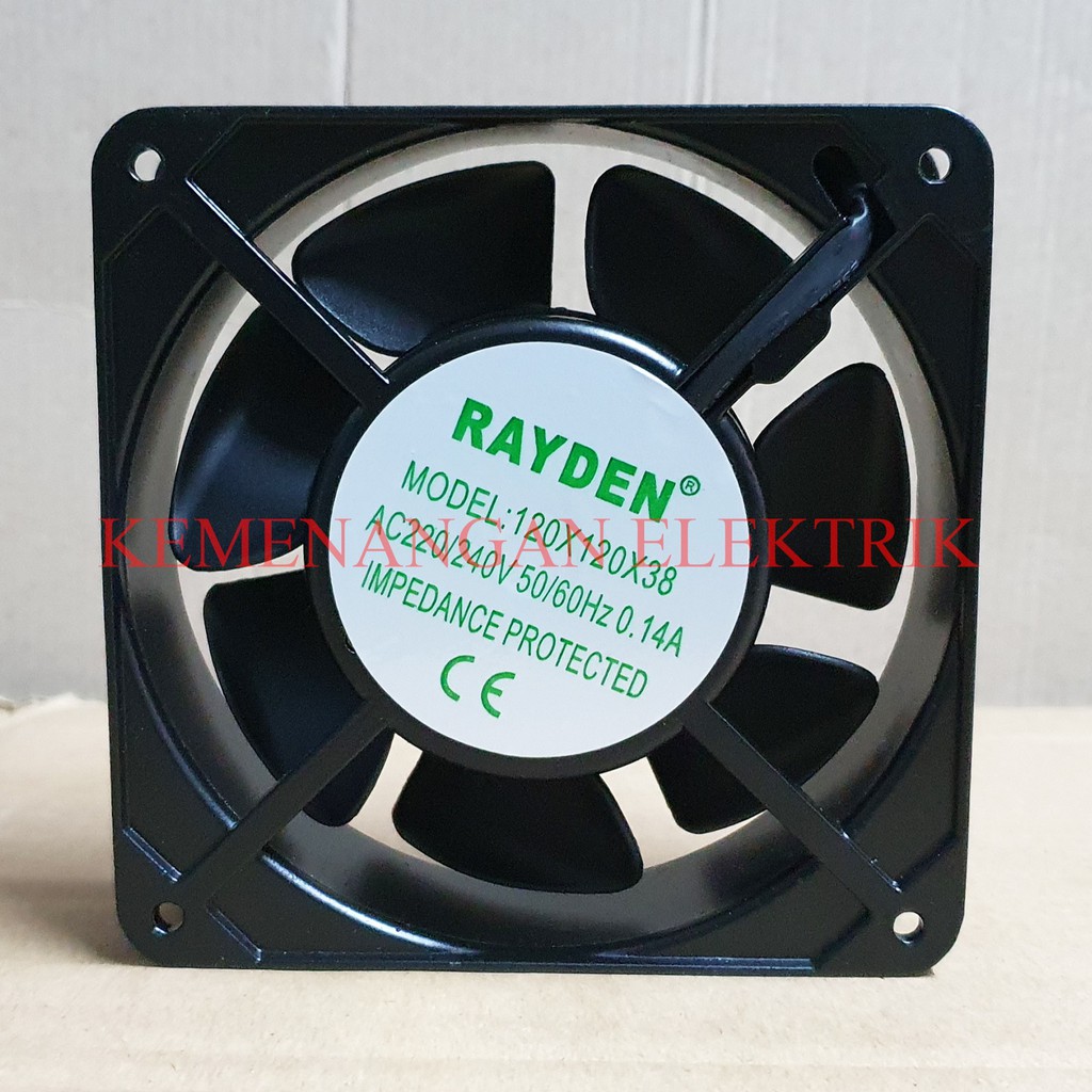 RAYDEN COOLING FAN AC 220V 12 X 12 X 3.8CM EXHAUST FAN KIPAS