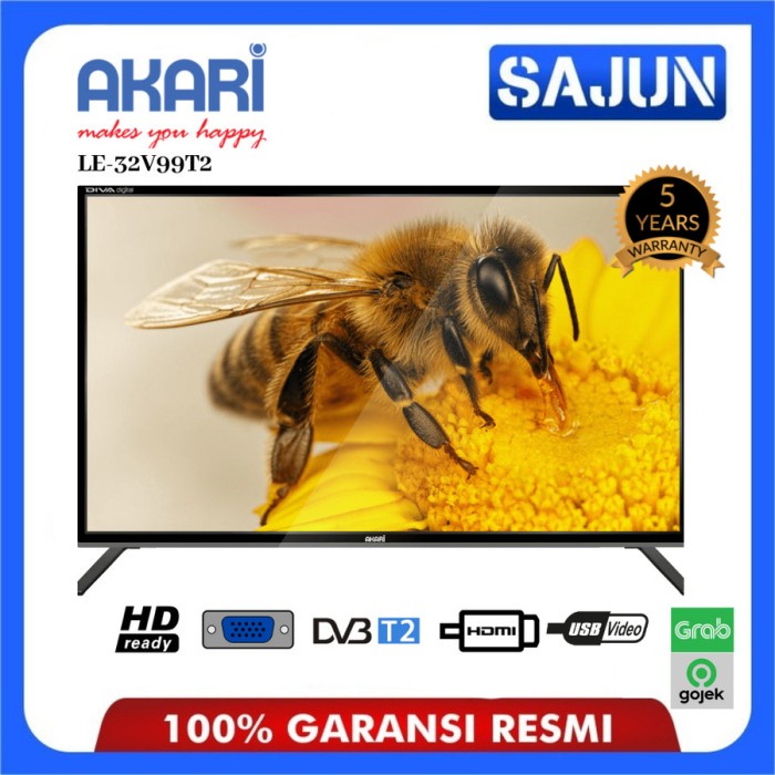TV LED Akari 32 Inch 32V99T2 Digital TV USB Movie - Garansi 5 Tahun