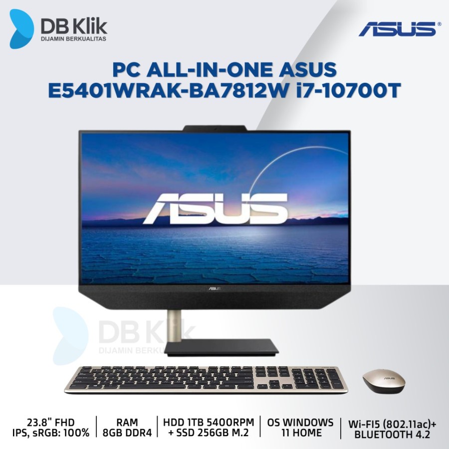 PC AIO ASUS E5401WRAK-BA7812W i7-10700T 8G 1TB+256G NoDVD WIN11 23.8"