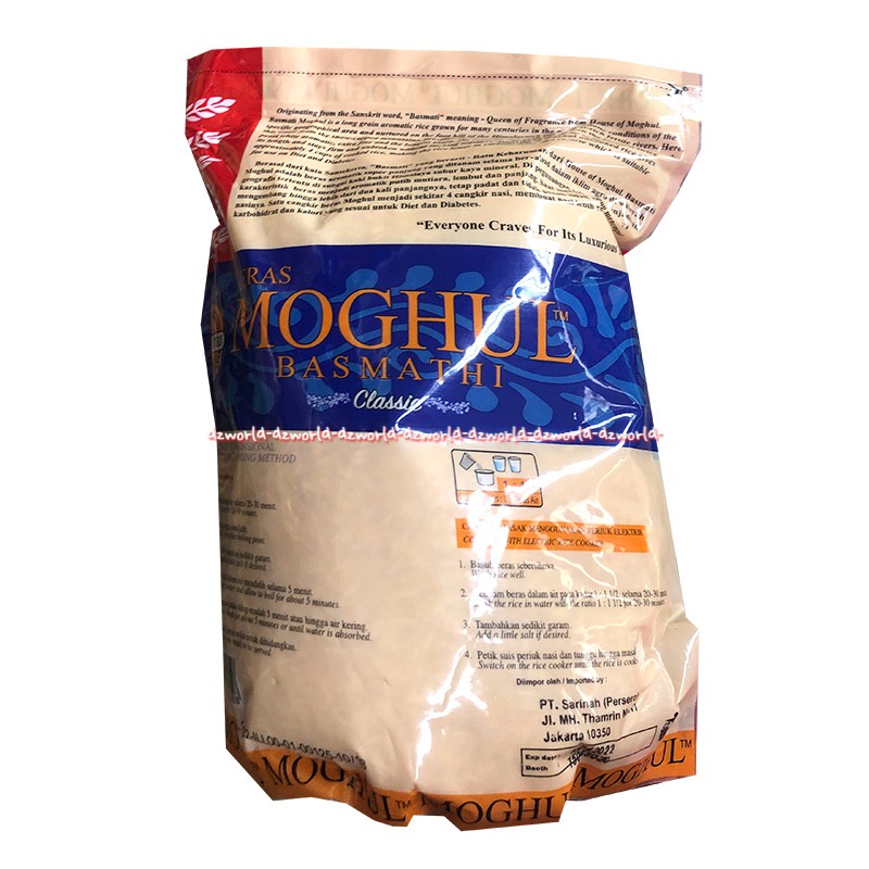 Moghul Basmathi 2kg Classic Rice Beras Panjang Import India Indian Rice Monghul