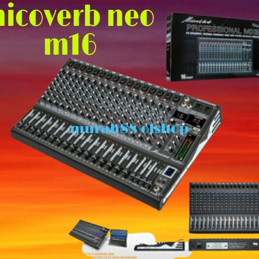 mixer microverb m16 16ch bluetooth sound card