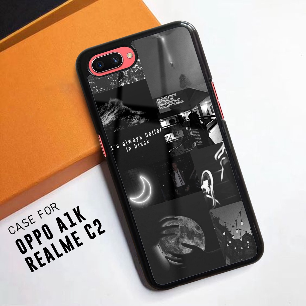 Case Oppo A1K / Realme C2 - Fashion Case Motif BLACK AESTHETIC - Casing Oppo A1K / Realme C2 - Case 