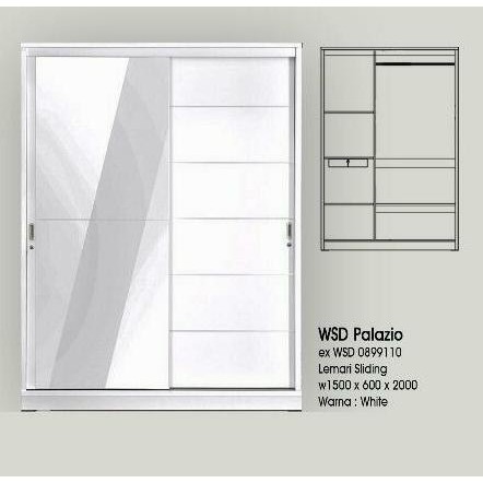 Lemari Pakaian Sliding 2 Pintu  by OLYMPIC - WSD PALAZIO -Lemari Cermin