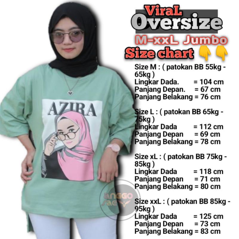 Baju Wanita/Oversize Sablon Karakter/Kaos Terlaris/Kaos Lengan 3/4 /Kaos Terbaru/Kaos AZIRA/anggosae/Biru Wardah