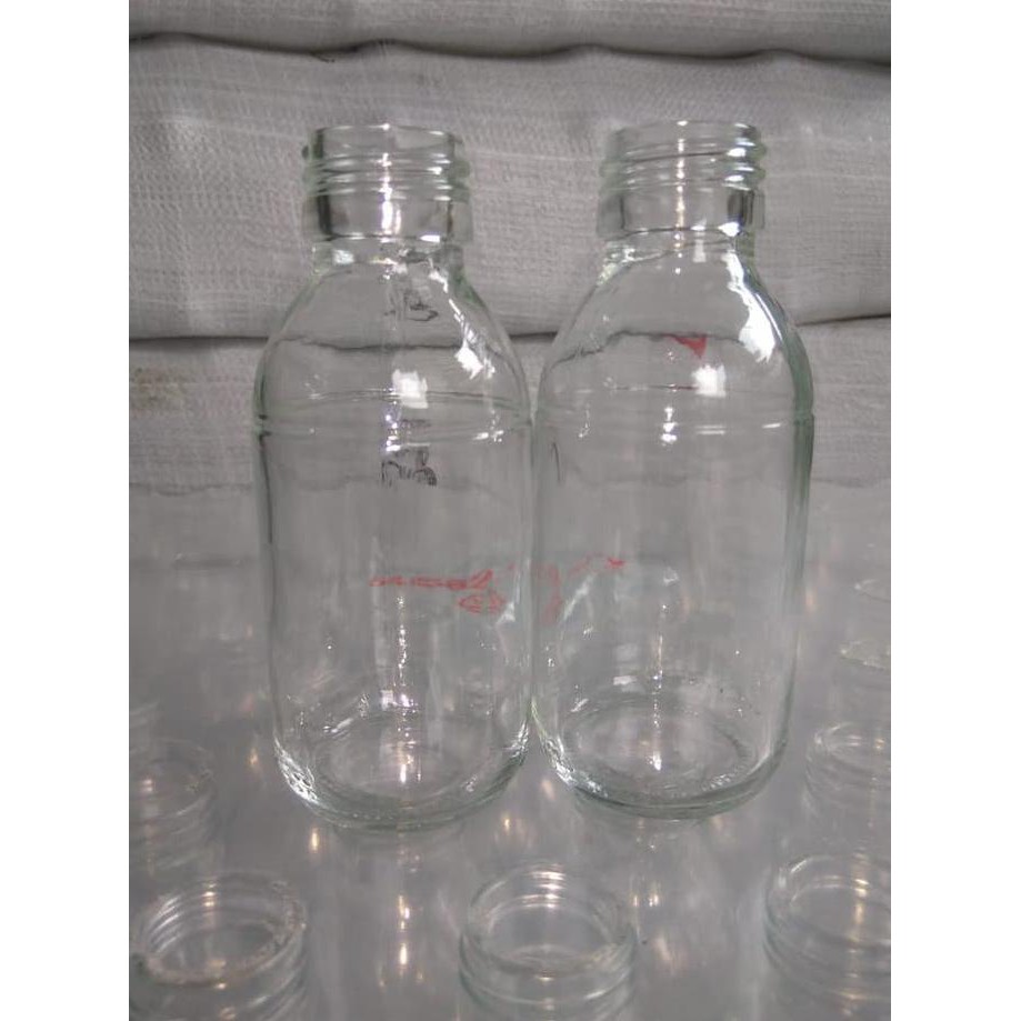 BOTOL KACA 100ML TUTUP PLASTIK/ALUMUNIUM BARU