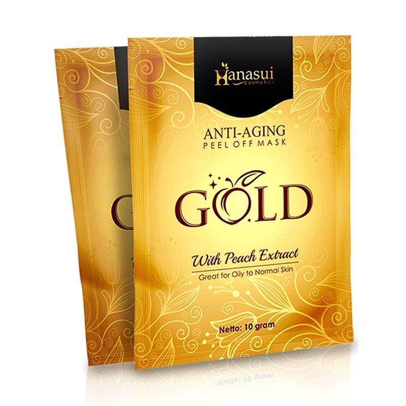 MASKER WAJAH HANASUI NATURGO GOLD ANTI AGING PEEL OFF FACIAL MASK ( BPOM ) ORIGINAL