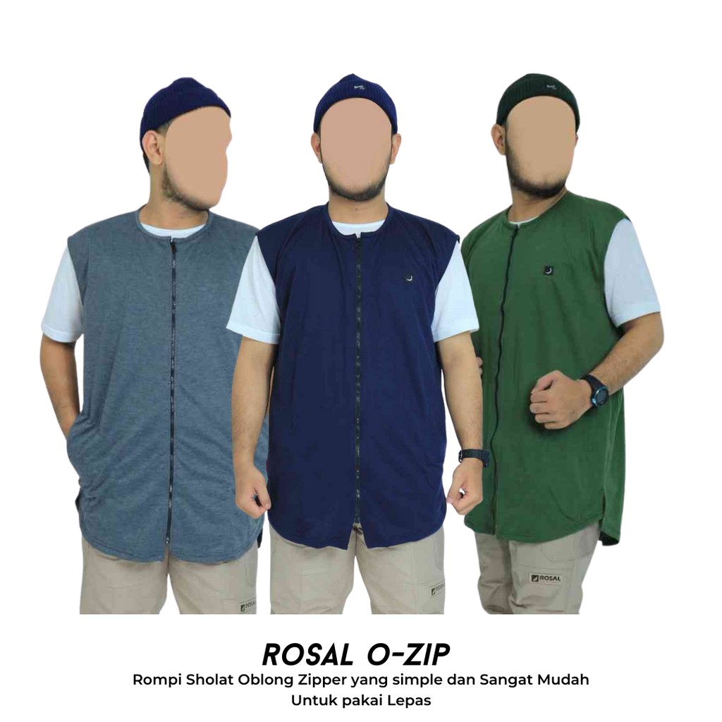 [Bisa COD] Rompi Sholat Rosal Ozip - Rompi Sholat Pria Oblong Zipper