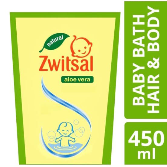 Zwitsal Baby Bath Hair And Body Natural Aloe Vera Refill 450 ml