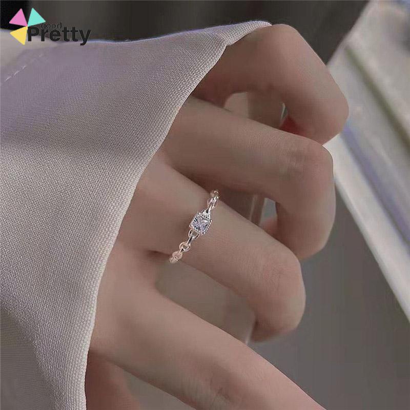 Cincin Berlian Persegi Model Terbuka Untuk Wanita - PD