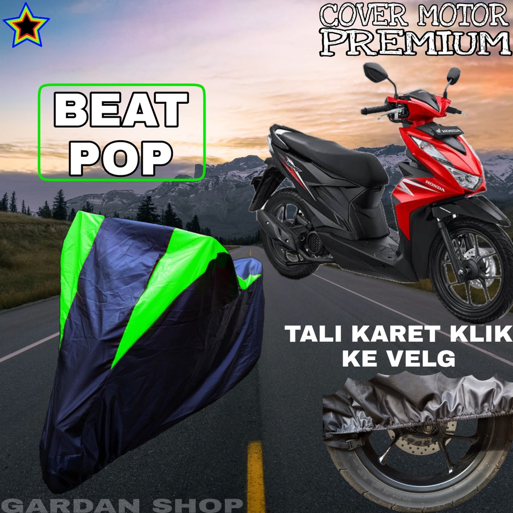 Sarung Motor BEAT POP Hitam HIJAU Body Cover Penutup Pelindung Motor Beat Pop PREMIUM