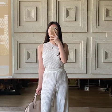 K3014 - ilona Pleats top + Pearl - 5 COLOR &amp; 2 SIZE