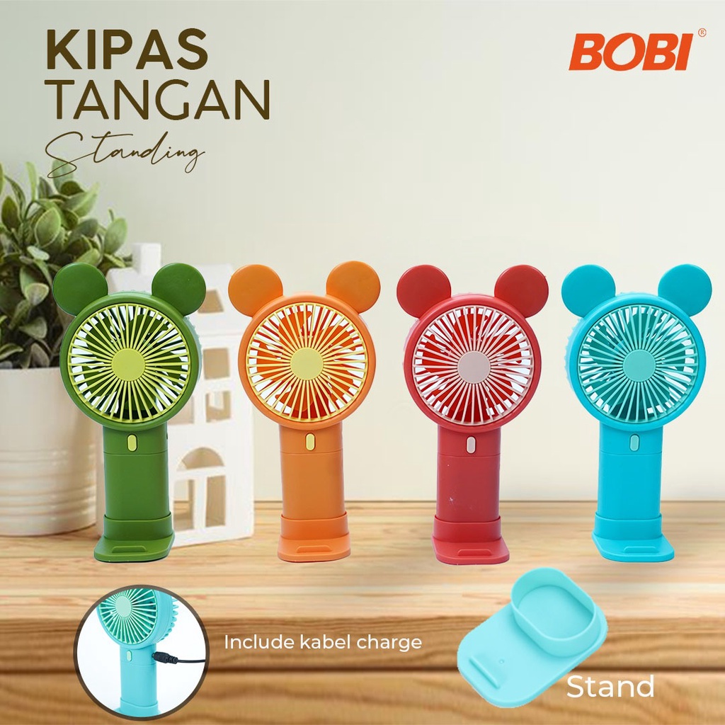 Kipas Angin Tangan Kuping Kode 933-136D Portable - Kipas Angin Genggam USB Portable Mini Fan - Warna Random