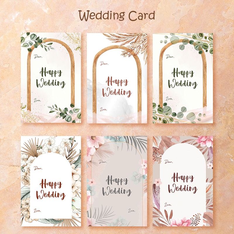 KARTU/STIKER/HANGTAG UCAPAN WEDDING CARD FLORAL