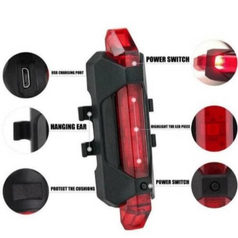 lampu sepeda charger lampu sepeda usb RapidX Lampu Sepeda Gowes lampu belakang LED
