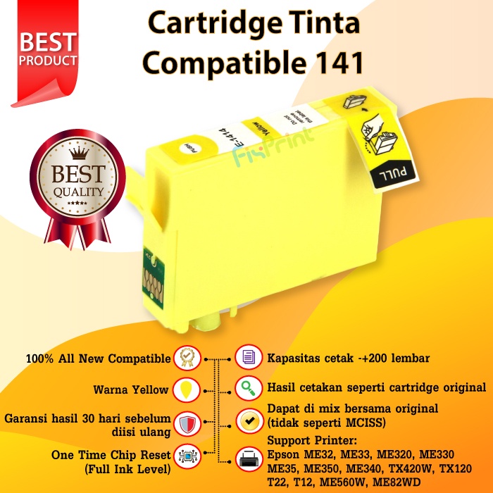 Compatible Cartridge Printer 141 T141 T 141 Black Cyan Magenta Yellow