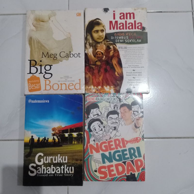 ( PROMO ) Obral paket murah ( isi 4 buku ) Novel remaja // fiksi // non fiksi // best seller // fantasi // romance // original // baru // new old stock-Paket 12