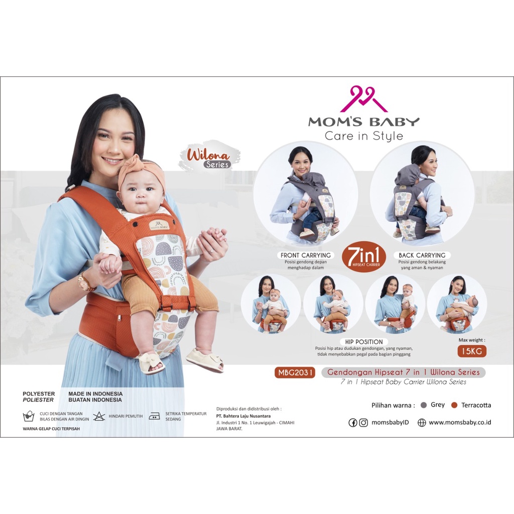 Gendongan Hipseat 7 IN 1 Moms Baby Wilona Series MBG2031