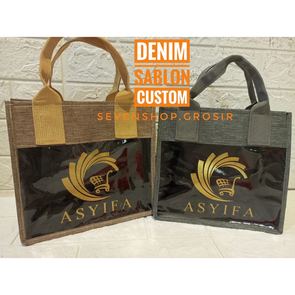 Tas Hampers Denim Totebag Custom Denim Tebal