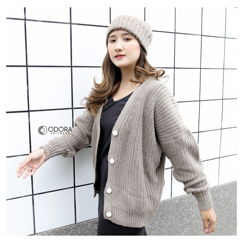 Cardigan rajut premium (Carra)-Khaki
